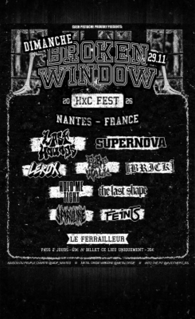 Affiche Broken Window Fest J2 en concert au Ferrailleur